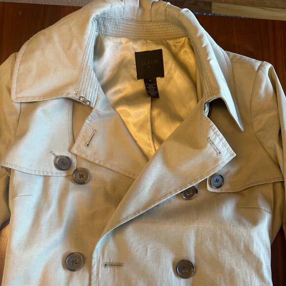 JCrew trenchcoast - vintage khaki womens size 4 - Picture 3 of 4